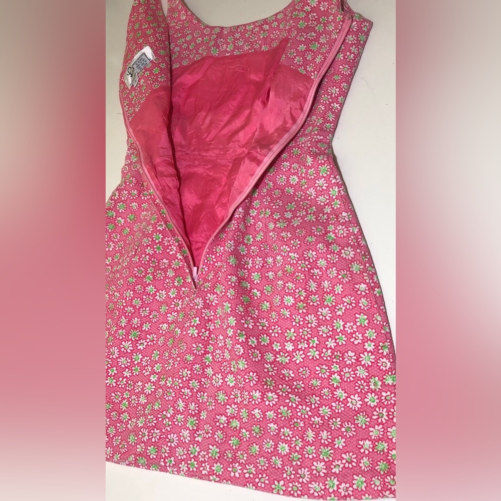 VTG Lilly Pulitzer Bergdorf Goodman Dress 2 Cotton Pink Floral Tank Sleeveless - Picture 5 of 12